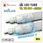 LED Neon Pendek TL T8 Tube 9W 60 cm | Brilux - Single E (Waterproof)